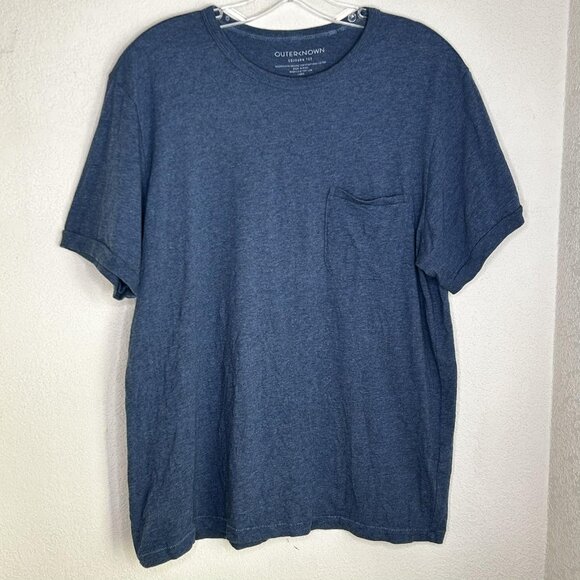 Outerknown Tops - Outerknown Shirt Womens L Blue Sojourn Tee T-Shirt Pocket Pima Cotton Organic